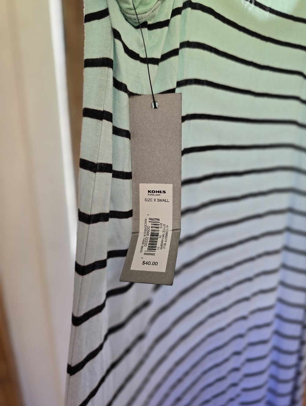 Apt. 9 Mint Green and Black Striped Maxi Dress